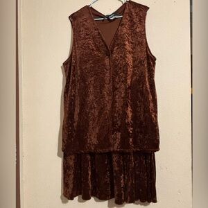 Made in U.S.A. Copper Velvet 2pc vest & skirt set western